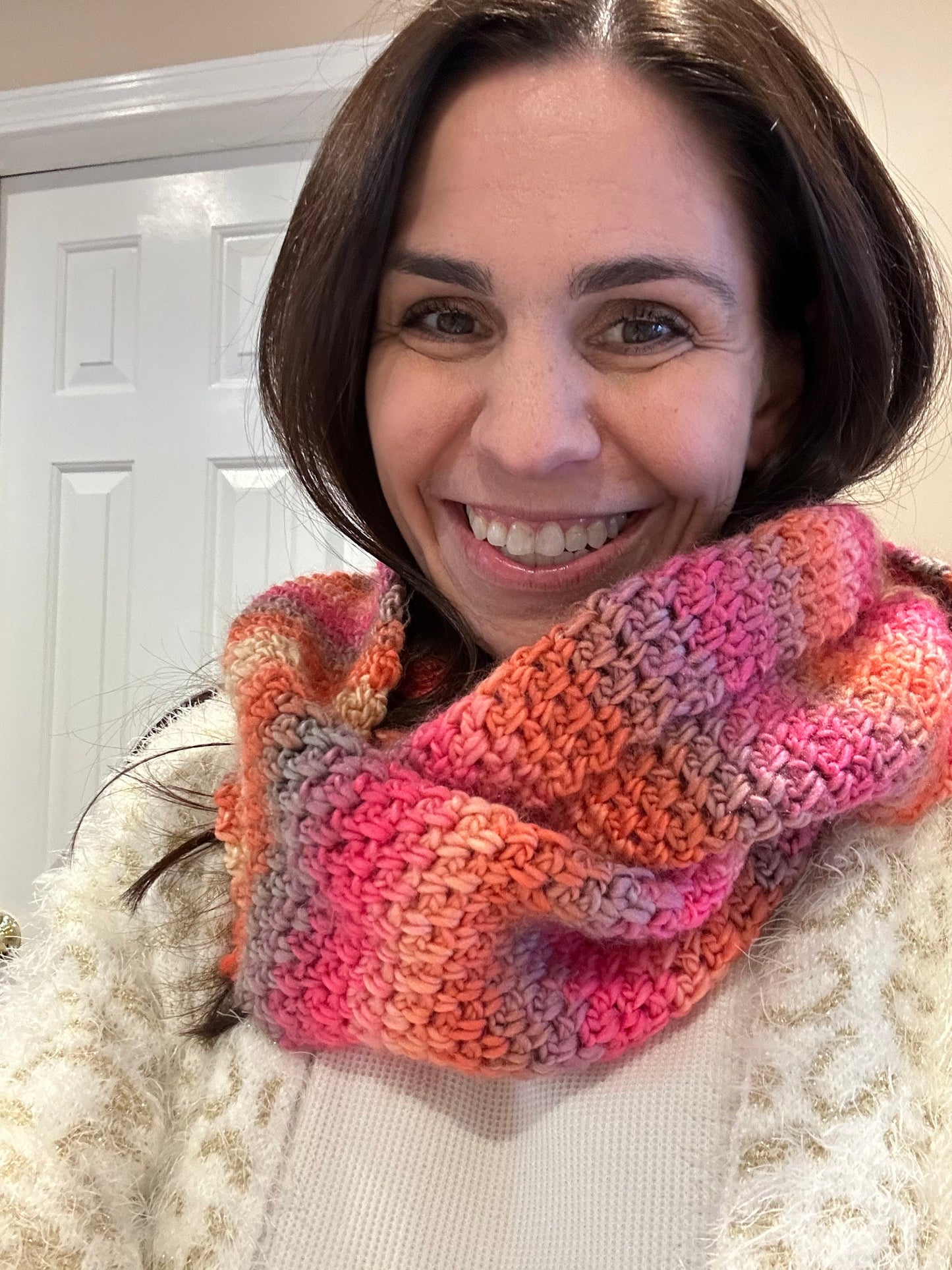 Moss Stitch Crochet Scarf Pattern, Uluru Sunset (PDF Download)