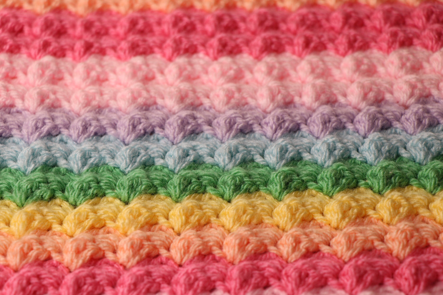 Crochet Rainbow Blanket Pattern, Easy Beginner Guide (PDF Download)