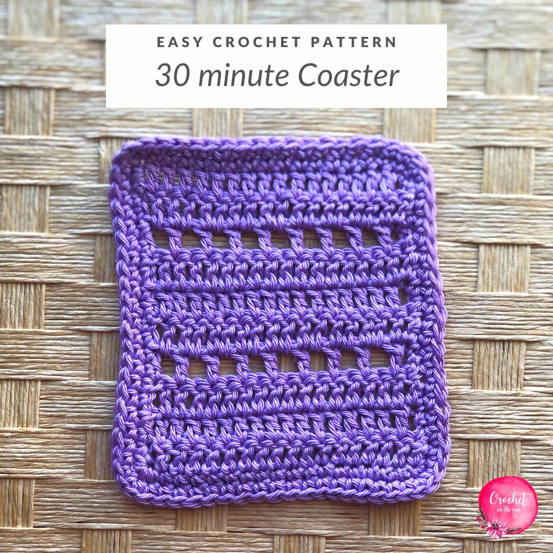 Beginner Crochet Coaster Pattern, 30 Minute DIY (PDF Download)