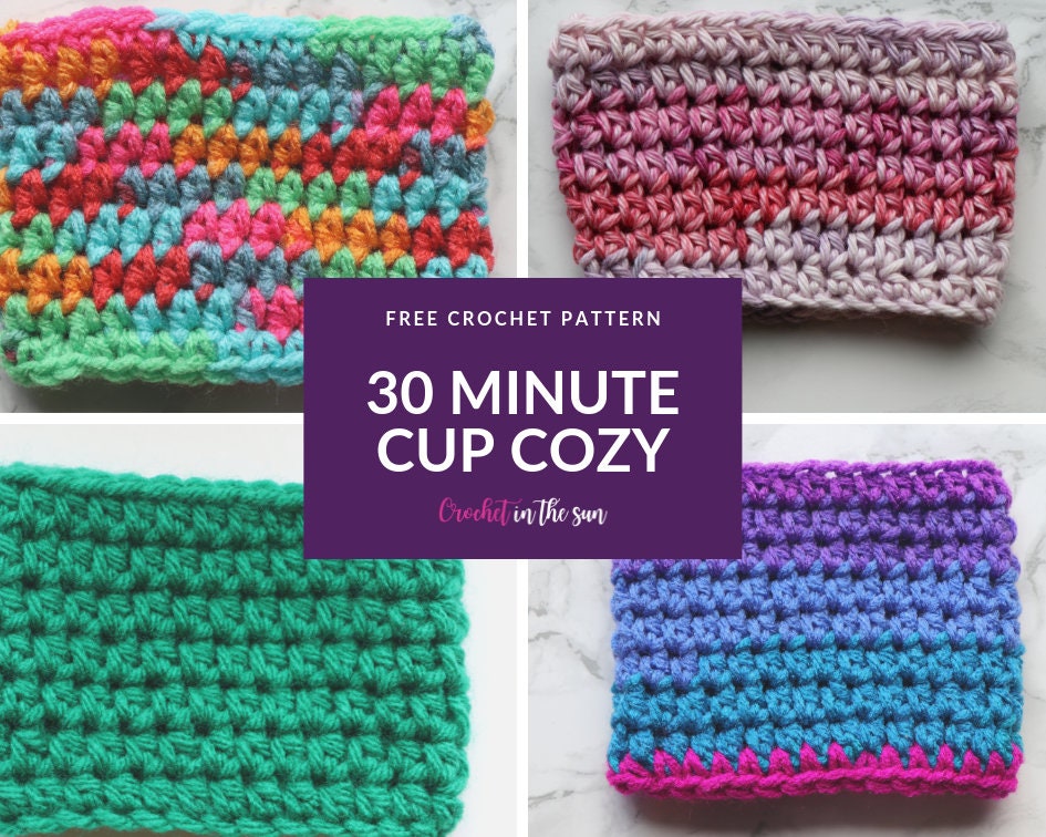 Crochet Pattern Bundle, Beginner's Guide, Cup Cozy, Rainbow, Scarf (PDF Download)