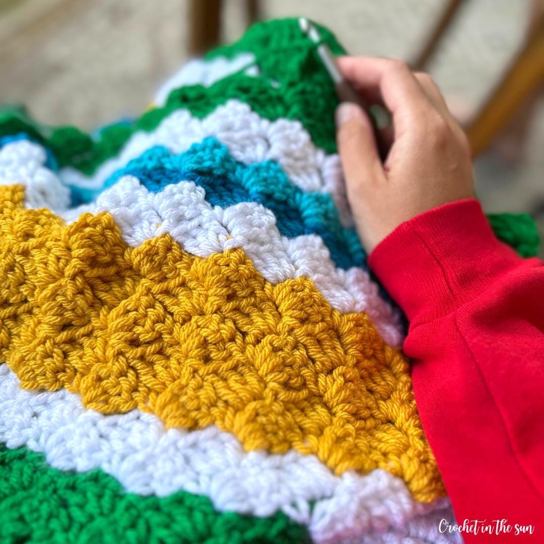 Game Day C2C Crochet Blanket Pattern (PDF Download), Corner to Corner crochet blanket