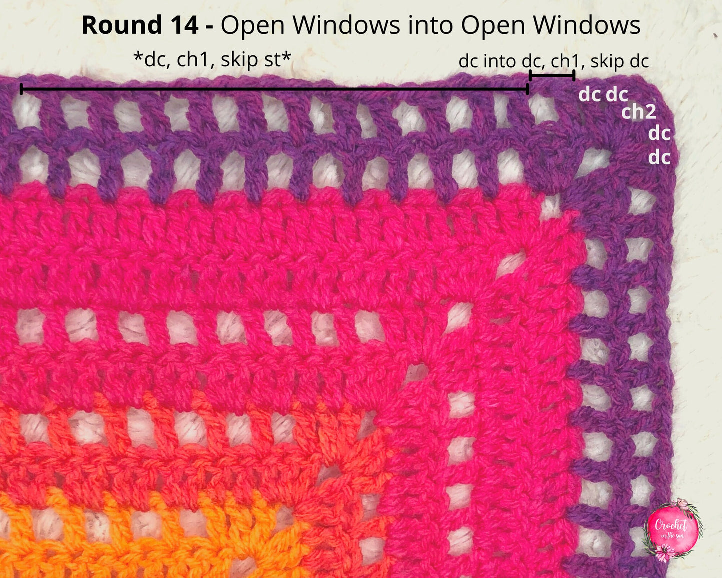 Double Crochet Blanket Pattern, Colorful crochet blanket (PDF Download)