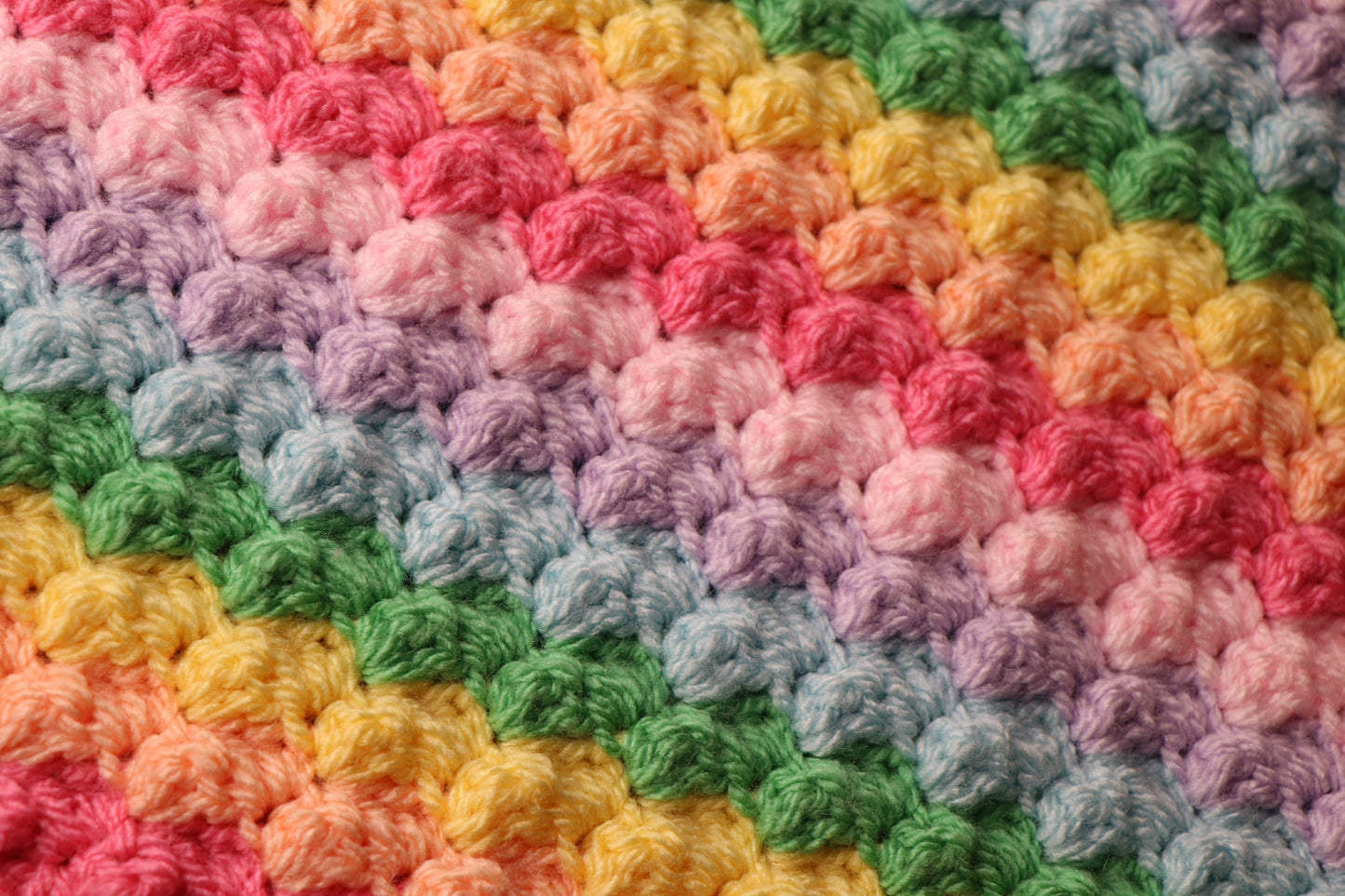 Crochet Rainbow Blanket Pattern, Easy Beginner Guide (PDF Download)