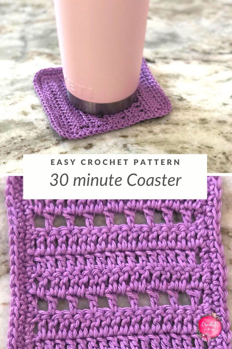 Beginner Crochet Coaster Pattern, 30 Minute DIY (PDF Download)