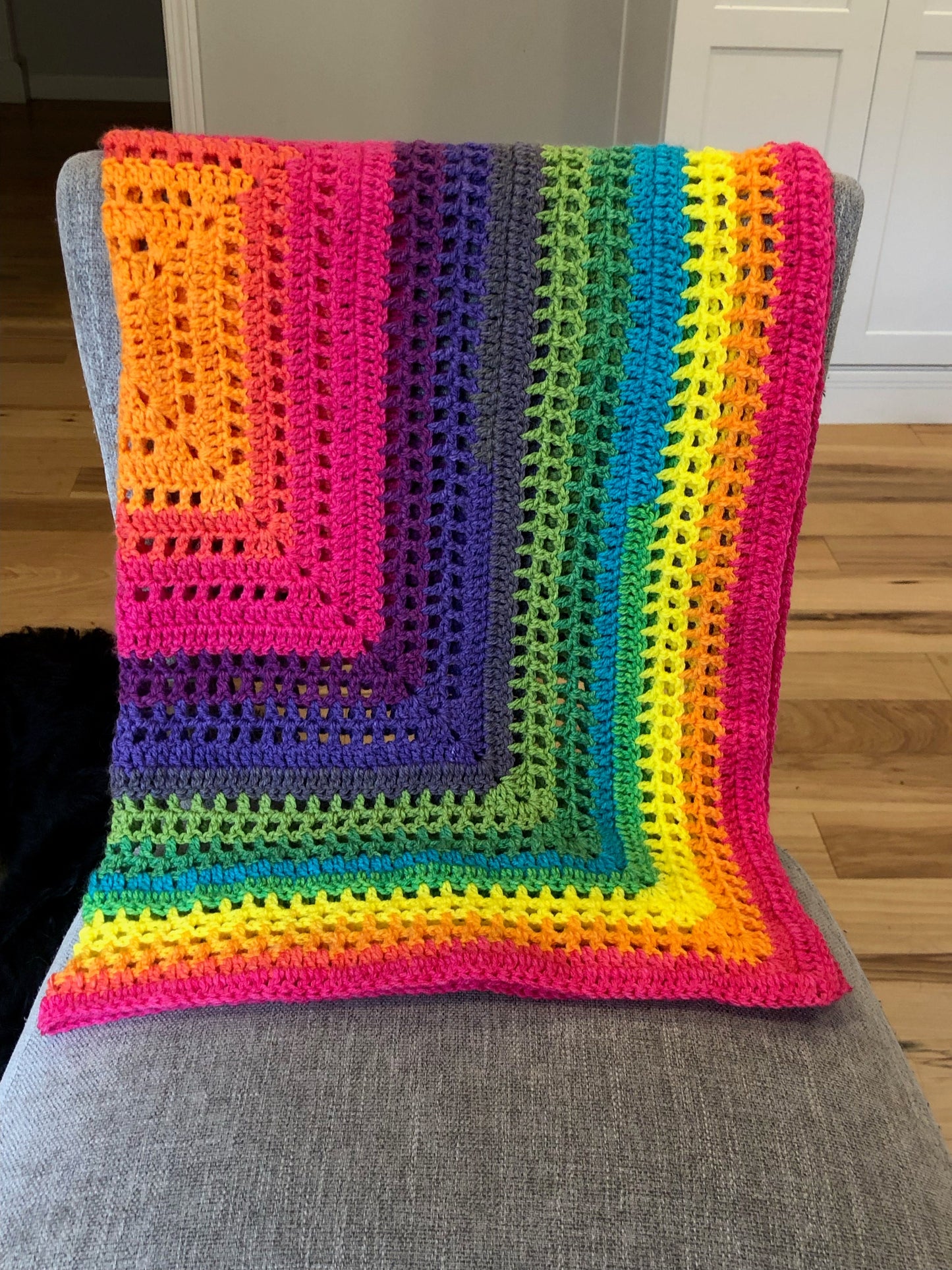 Double Crochet Blanket Pattern, Colorful crochet blanket (PDF Download)