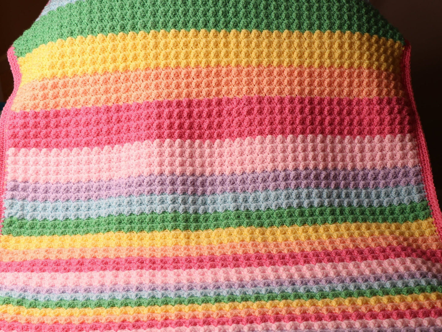 Crochet Rainbow Blanket Pattern, Easy Beginner Guide (PDF Download)