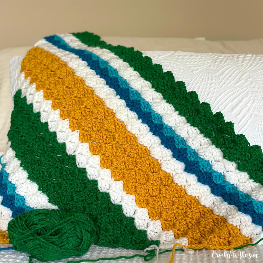 Game Day C2C Crochet Blanket Pattern (PDF Download), Corner to Corner crochet blanket