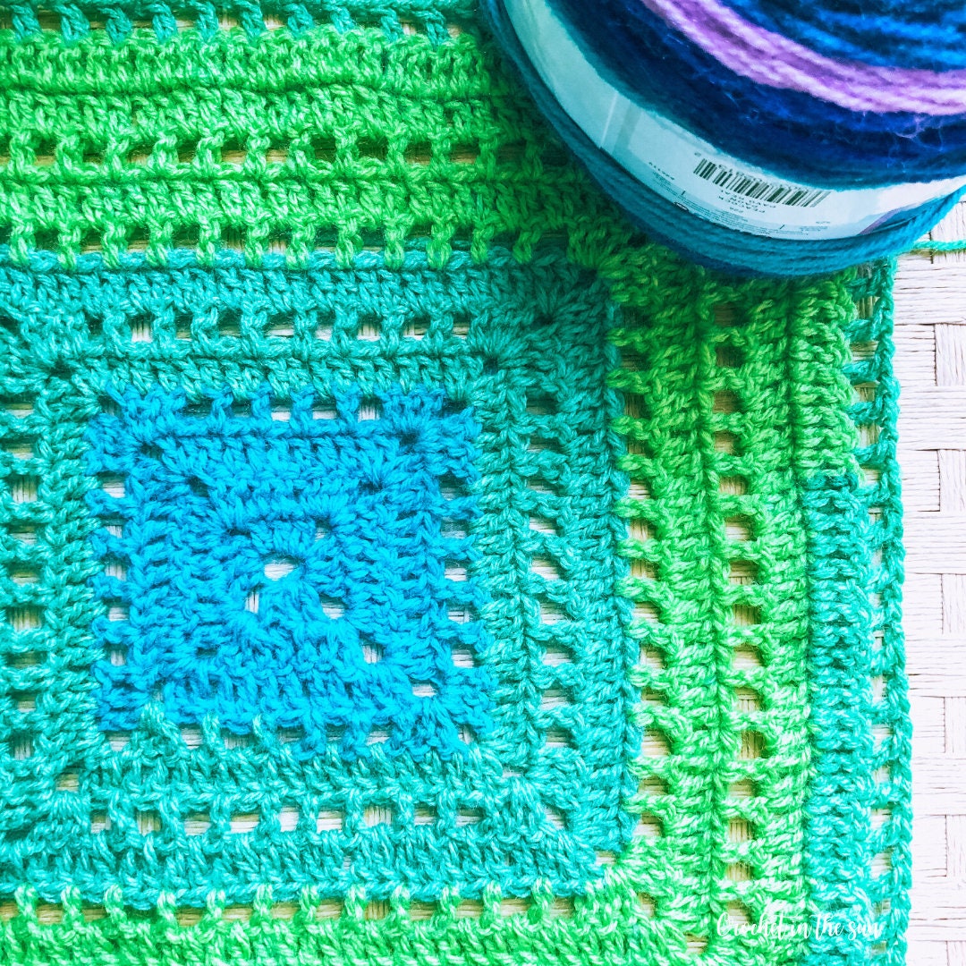 Double Crochet Blanket Pattern, Colorful crochet blanket (PDF Download)