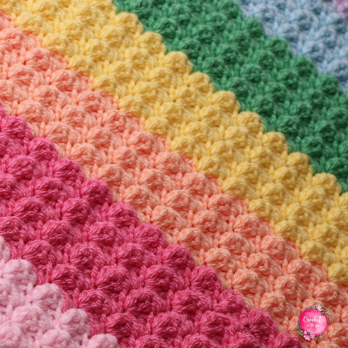 Crochet Rainbow Blanket Pattern, Easy Beginner Guide (PDF Download)