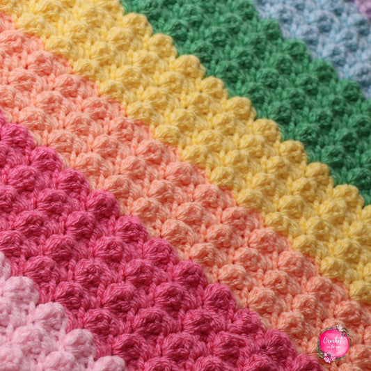 Crochet Rainbow Blanket Pattern, Easy Beginner Guide (PDF Download)
