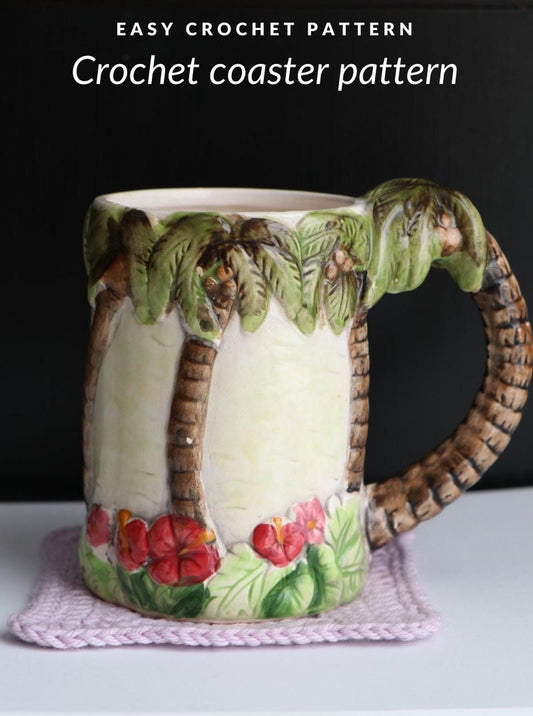 Beginner Crochet Coaster Pattern, 30 Minute DIY (PDF Download)