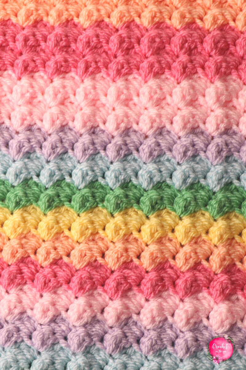 Crochet Rainbow Blanket Pattern, Easy Beginner Guide (PDF Download)