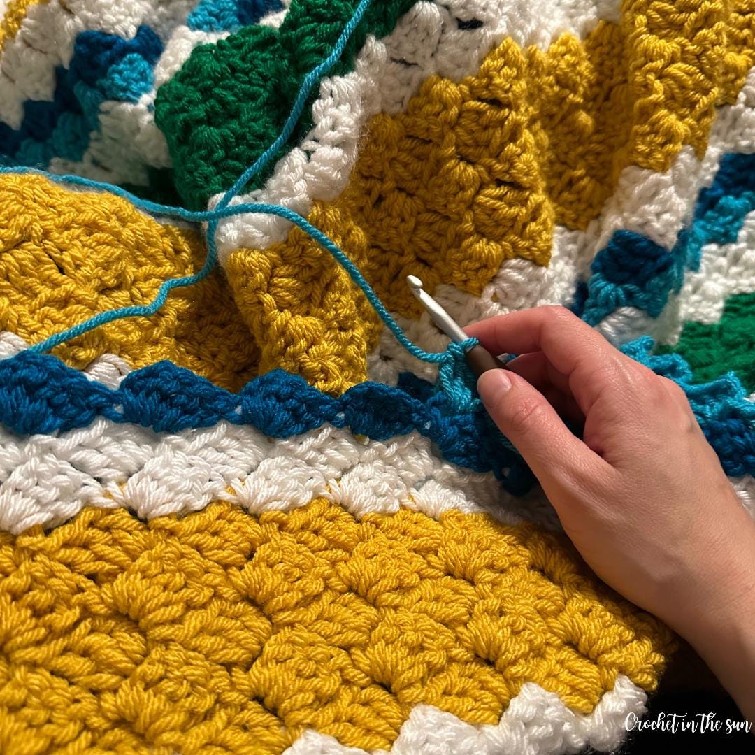 Game Day C2C Crochet Blanket Pattern (PDF Download), Corner to Corner crochet blanket