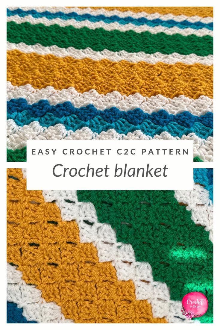 Game Day C2C Crochet Blanket Pattern (PDF Download), Corner to Corner crochet blanket