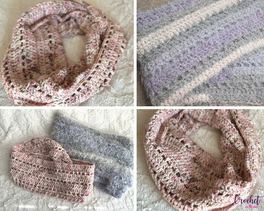 Crochet Scarf Pattern, Easy One Skein Infinity Scarf (PDF Download)