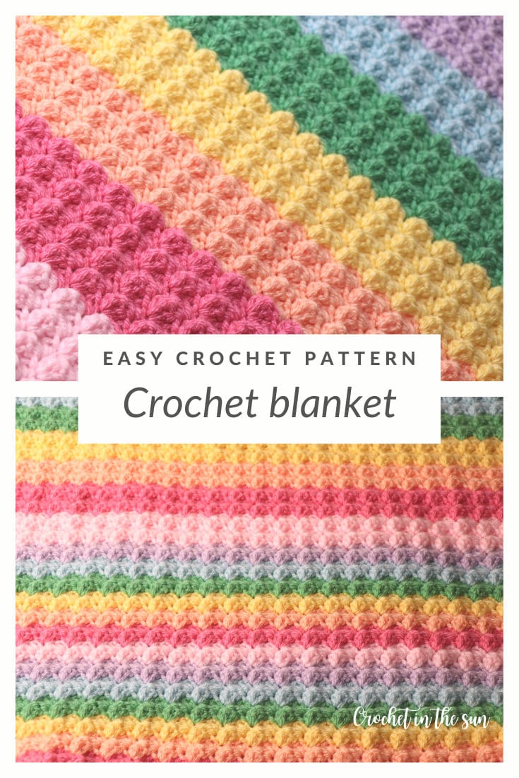 Crochet Rainbow Blanket Pattern, Easy Beginner Guide (PDF Download)