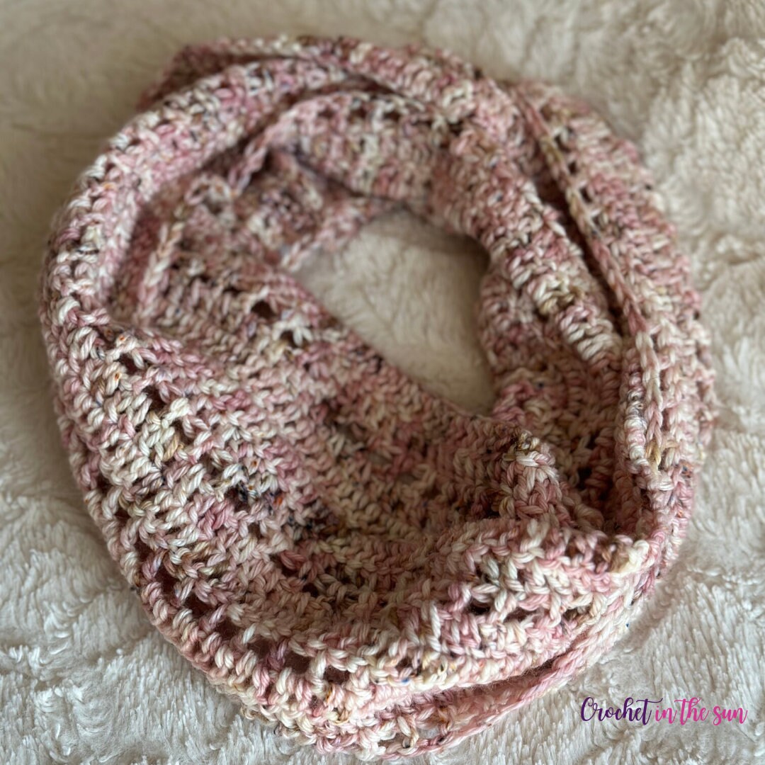 Crochet Scarf Pattern, Easy One Skein Infinity Scarf (PDF Download)