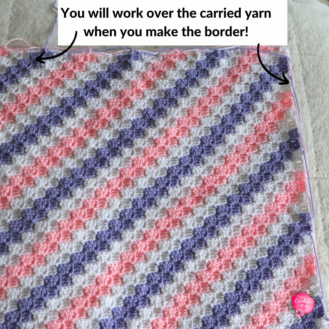 C2C Striped Blanket Crochet Pattern, Beginner Friendly (PDF Download)